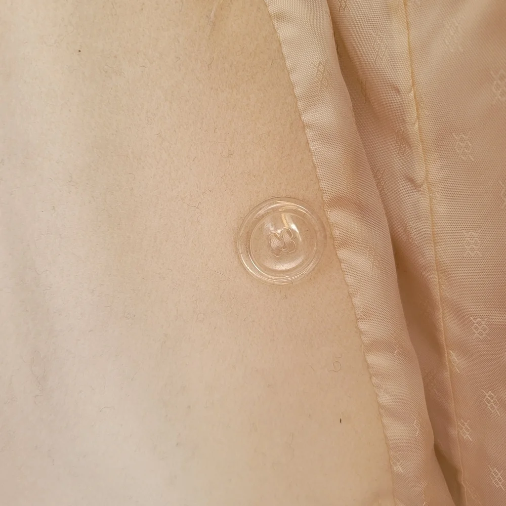 Vintage 60s Miss Abbmoor High Quality Wool Double Breasted Coat Cream XL- XXL